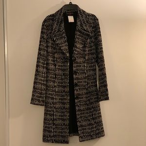 Simply Manakin Black & White 3/4 Length Coat-XS